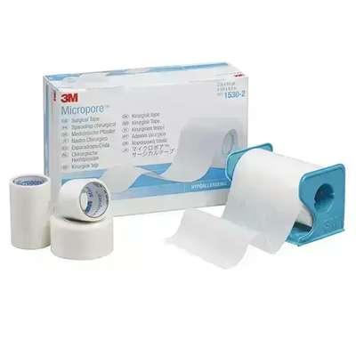 Micropore chirurgische tape 3M 5,00 cm x 9,10 m wit,  in dispenser 12 stuks