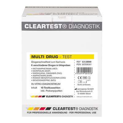 Cleartest  Multi Drug drugstest Methamfetamine -  10 stuks