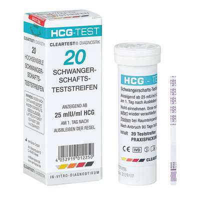 Cleartest HCG Zwangerschapstest strips -  20 stuks