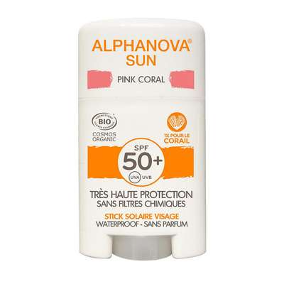 Alphanova Sun Sun stick SPF50+ face pink bio